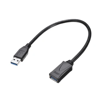 

1pc 33cm USB 3.0 Extension Cable Black Type A Male To Female Adapter Extender Wire Cord For PC Notebook