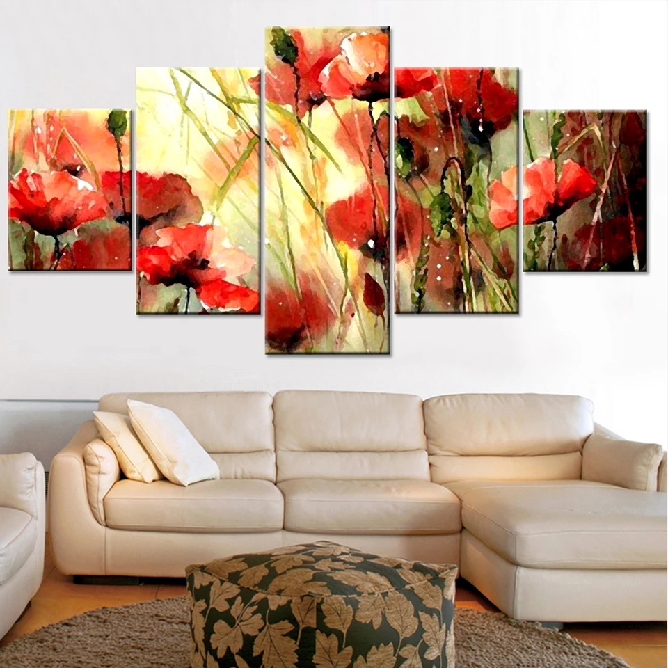 5 Piece set diamond embroidery new 2020 red poppy diy Diamond Painting 3d Pictures Full Square Round diamond keychain,