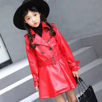 

Autumn Baby Girl Clothes Red/Black Color Girls Jackets Coats Toddler Kid Girl Outwear Windproof Children Clothes New Quality