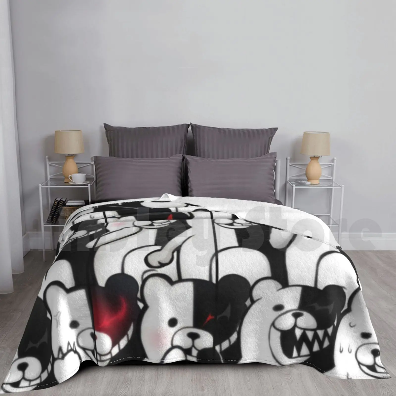 Coperta Monokuma Super Soft Warm Light Thin Danganronpa Monokuma Sprite Sprites