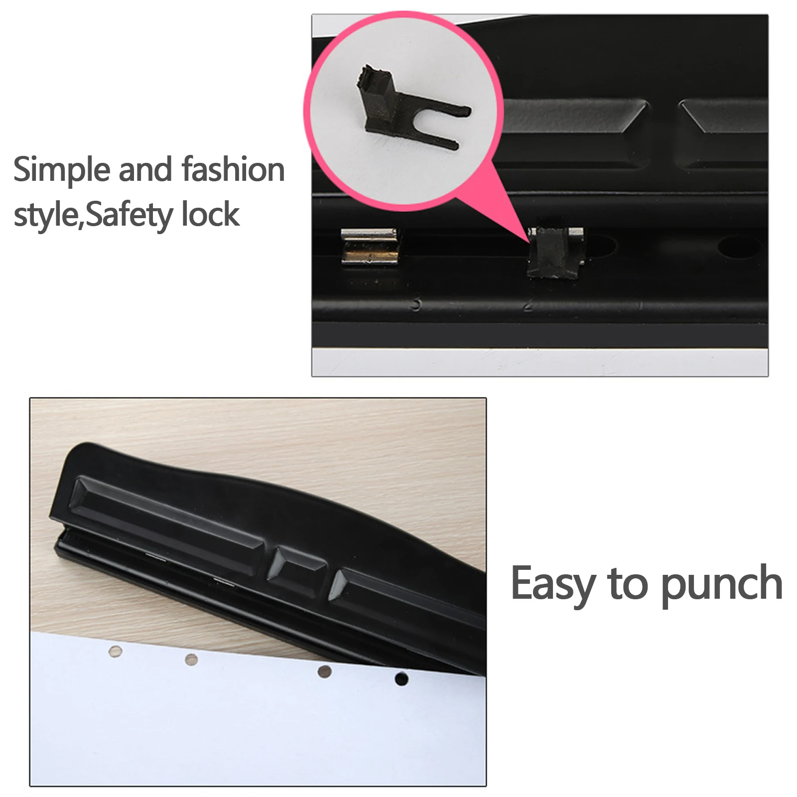 2 Hole Punch, Metal Hole Puncher With Safety Lock Function & Scale, 10  Sheet Punch Capacity, Labor Saving, Office School Supply - Hole Punch -  AliExpress