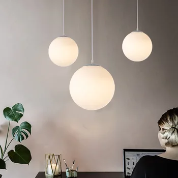 

Spherical Glass Ball Chandelier Creative Personality Restaurant Clothing Store Bar Counter Aisle Bubble Ball Rod-Type Chandelier