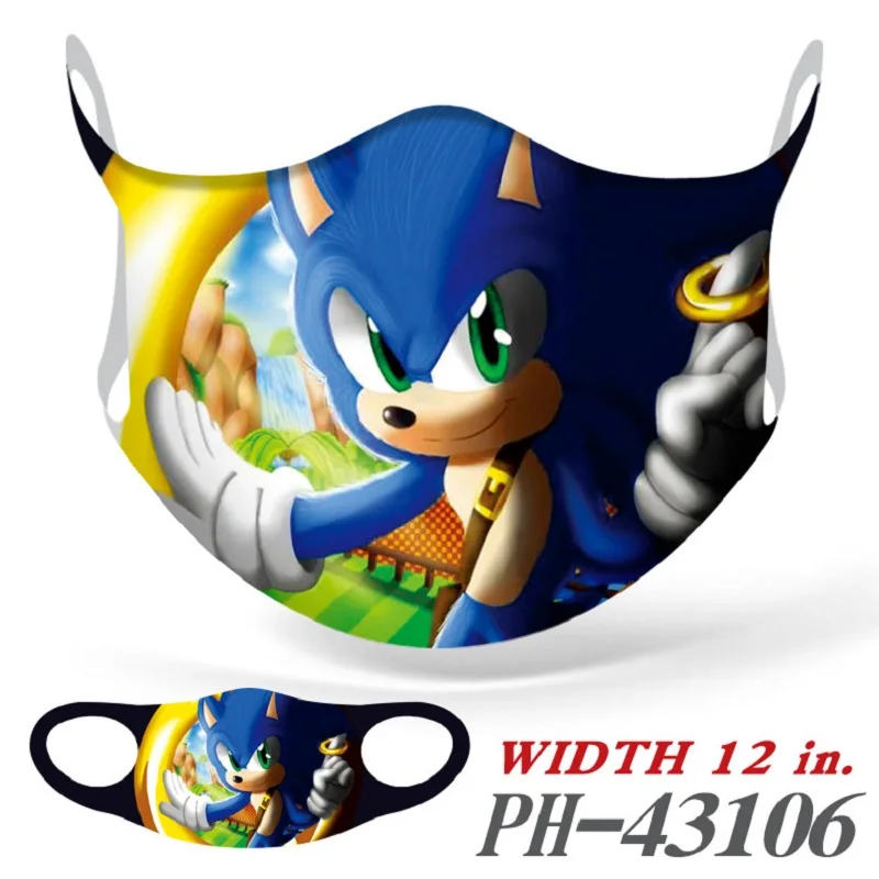 4 стиль Sonic зубная щётка игры маски для лица рта из хлопка с мультяшными рисунками