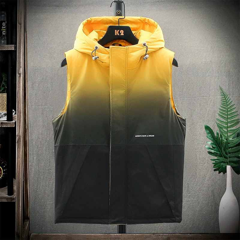 

Fashionable And Personalized Jacket Down Cotton Vest Men's Gradual Trend New Spring And Autumn Winter Teenagers' Shoulder Coat