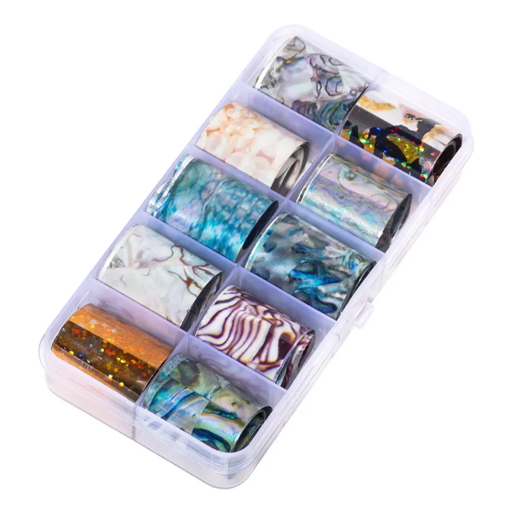 1 Box Starry Sky Nail Foil Sticker Candy Color Nail Shimmer Transfer Sticker Manicure Decorations Holographic Nail Paper Decals - Цвет: NO.2