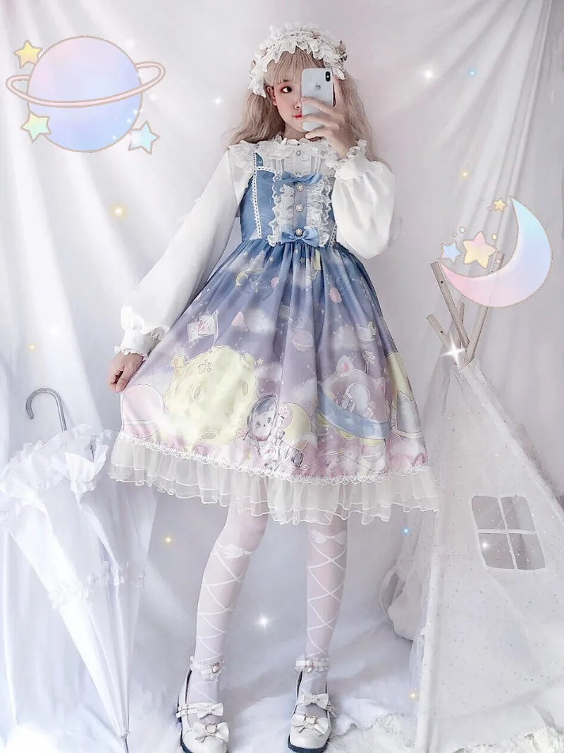 Cosplay&ware Lolita Dress Sweet Cute Japanese Kawaii Girls Princess Maid Vintage Gothic Printed Patterns Lace Pink Summer Skirt -Zentai shop online H7fc87460c9bd4148aa7c72946aee4403m.jpg