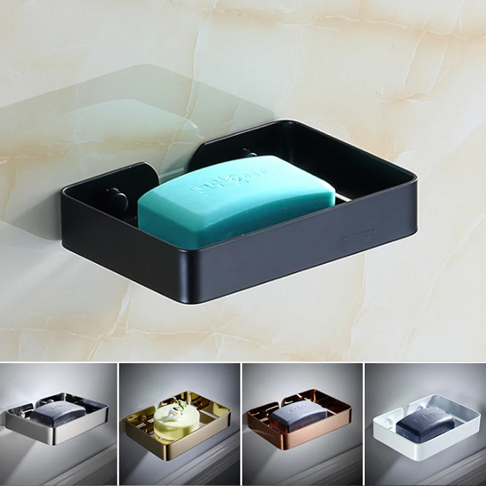 

304 Stainless Steel Soap Holder Black Rose Gold Sliver Whit Bathroom Shower Soap Dish Hand Wash Soaps Shelf Bathroom Hardware