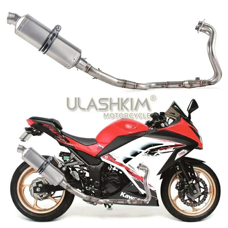 Полная выхлопная система мотоцикла без шнуровки для kawasaki Ninja 250 250R 300 Ninja250 ninja300 средняя труба с DB-KILLER