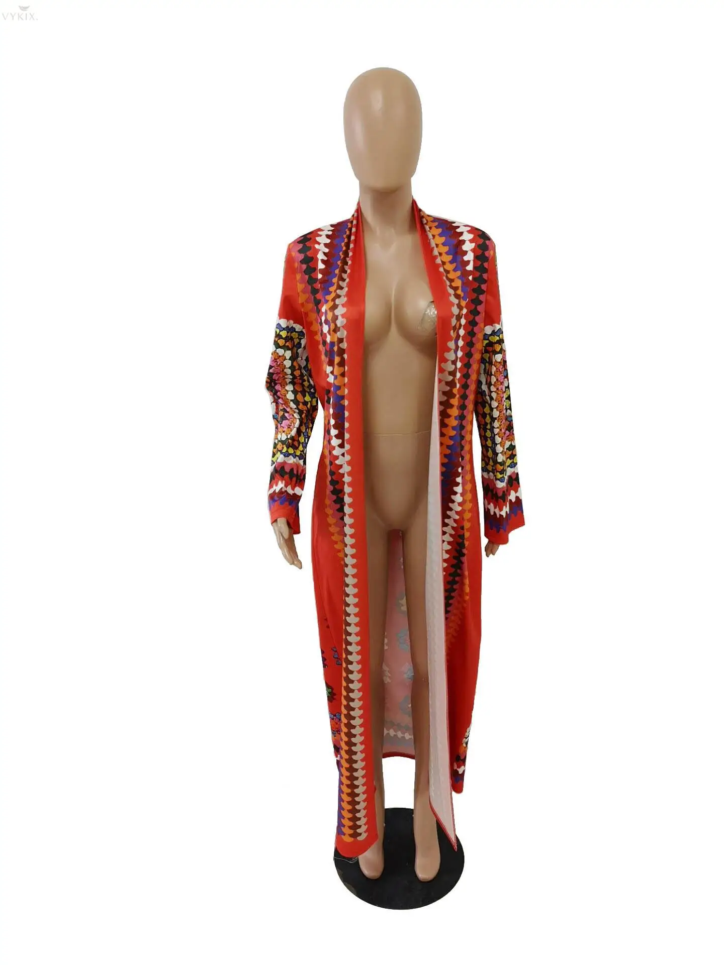 Женская одежда с цифровым принтом, модные пальто, сексуальная ночная Клубная одежда, верхняя одежда с длинным рукавом, длинный Тренч, повседневная одежда размера плюс, облегающие пальто
