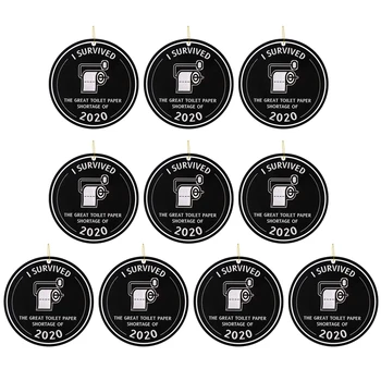 

Pack of 10 Personalised Christmas Ornament Crisis Quarantine I Survived