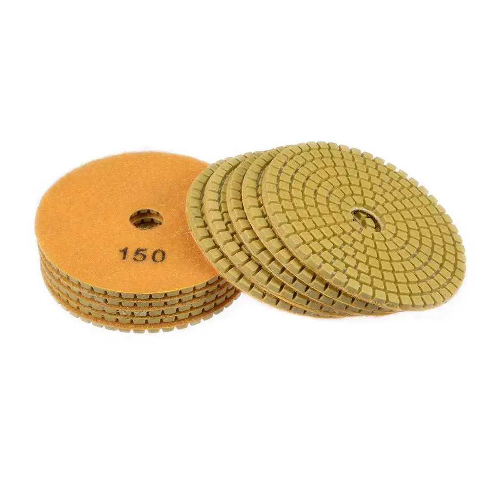 Uxcell 10 шт. 50-3000Grit Алмазный Полировочный диск колодки 4 дюйма 100 мм для Гранит камень; бетон мраморная полировка Применение шлифовальные диски