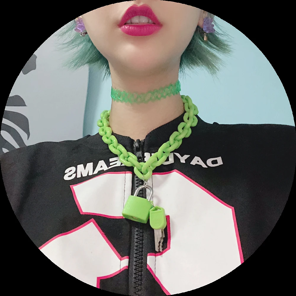 Harajuku, ожерелье из смолы для женщин, ювелирное изделие, цепочка из бисера, женский символ, Интернет, для девушек, чокер в стиле панк-рок, Collares Mujer CL58