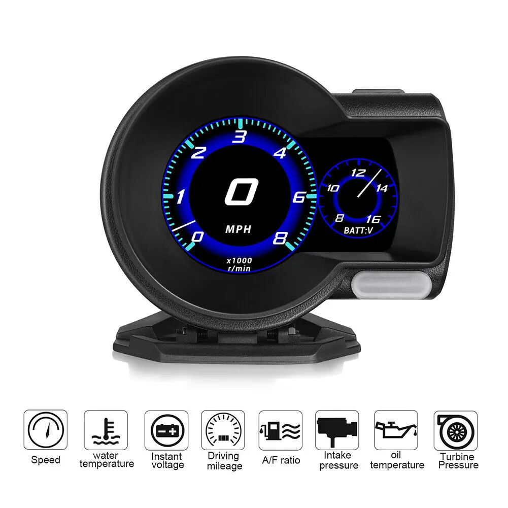 Universal Profession HUD Digital Head Up Display Car OBD Boost Gauge Voltage Speedometer Water