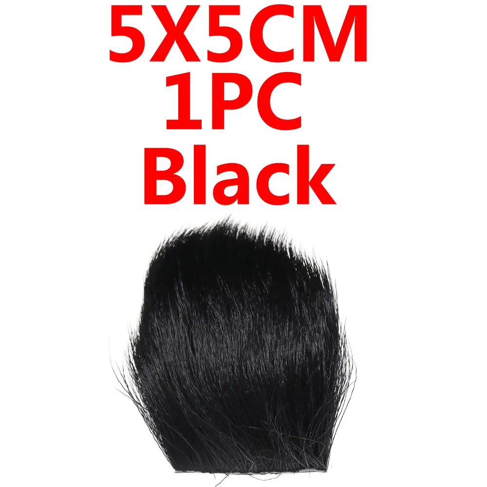 Black 1pc ICERIO 1 шт. натуральные волосы оленя патч засушенные мухи Хоппер Caddis крылья и тела спиннинг басы ошибки материалы для завязывания - Цвет: Black 1pc