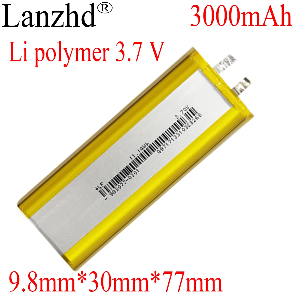 

8-40pcs 3.7V battery lithium ion Li Po polymer battery For locator filling water meter lamp straight 3000mAh 9.8*30*77mm