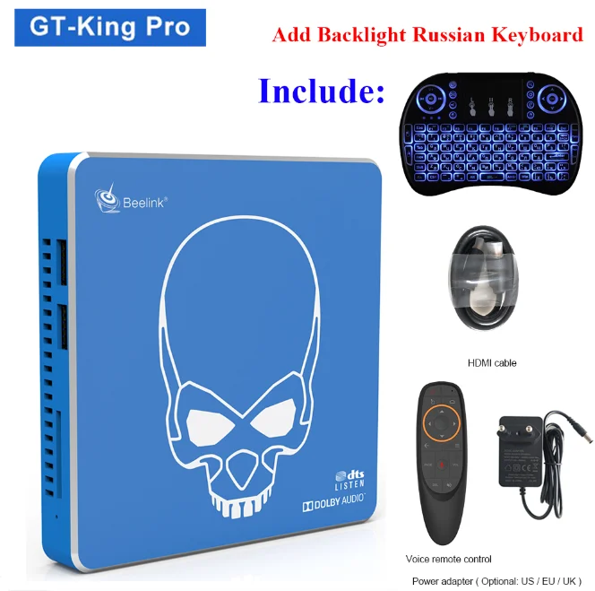 4GB 64GB Add RU Beelink GT-King Pro Android 9,0 Smart tv BOX 4 Гб 64 Гб Amlogic S922X-H BT 4,1 2,4 ГГц+ 5,8 ГГц Hi-Fi без потерь звук ТВ коробка - Цвет: 4GB 64GB Add RU