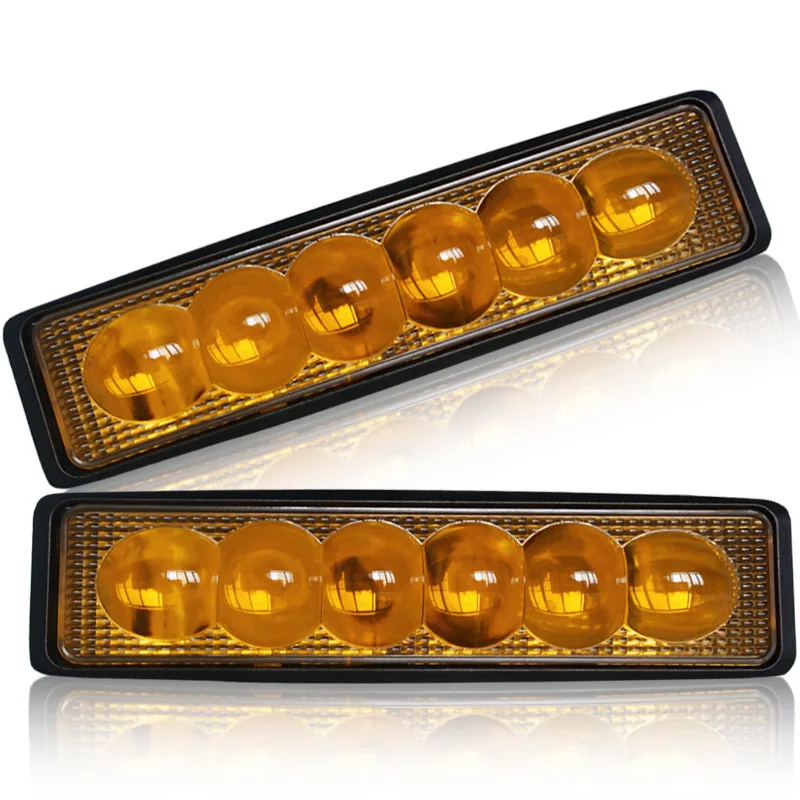 

New Style Car Modified Highlight 18W Work Light 6LED Engineering Roof Light Rectangular Strip Light Yellow Light Concentrating