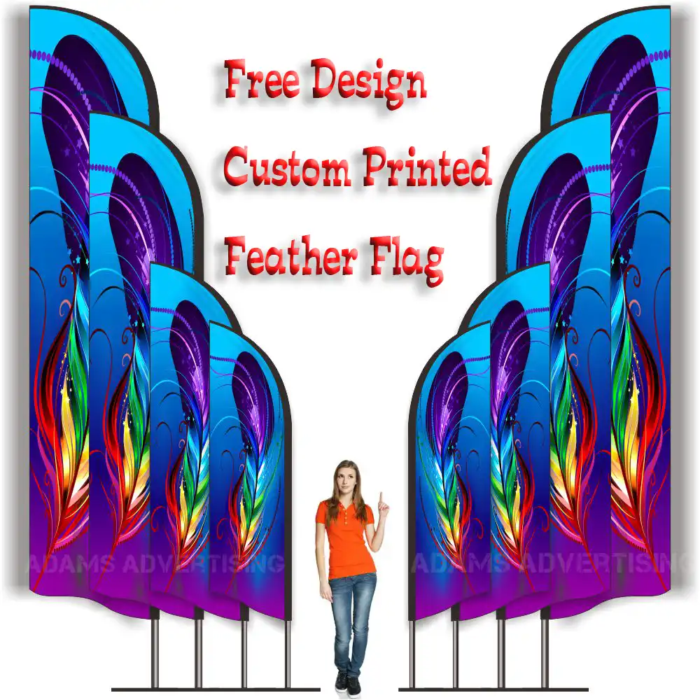 Free Design Graphic Custom Printing For Feather Flag Beach Flag