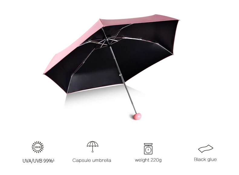 6 шт. капсула зонтик мини дождь женский светильник маленькие карманные зонтики анти-УФ Складные компактные Чехлы Солнечный дождливый зонтик для детей