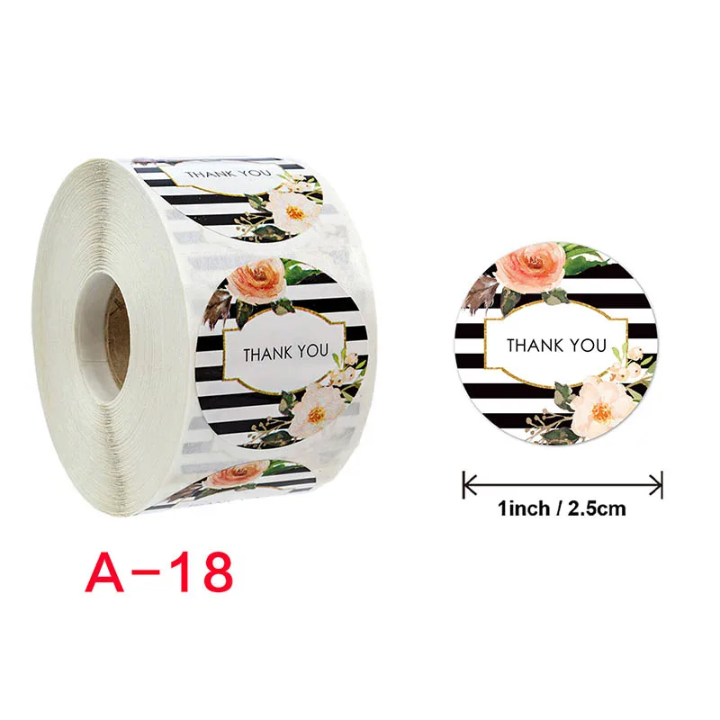 500pcs/roll Thank You Stickers Seal 1inch Paper Labels Decoration Stickers For Handmade Jewelry Wedding Gift Labels Stationery