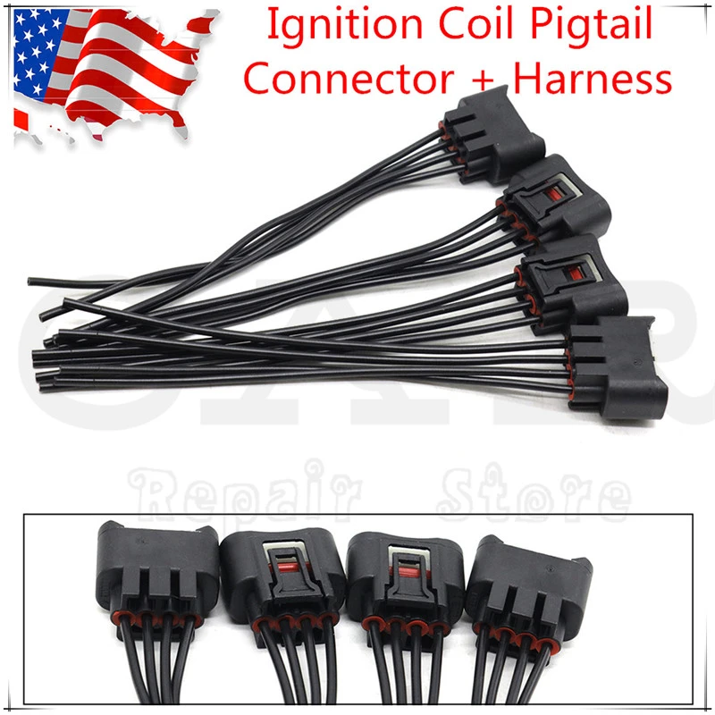 6Pcs Ignition Coil Pigtail Connector Repair Harness Kit Set for Toyota