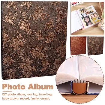 

PU Leather Large Capacity 5/6/7/inch Baby Memorial Photo Album Album Retro Wedding Family Album Book Interstitial 400 Pockets