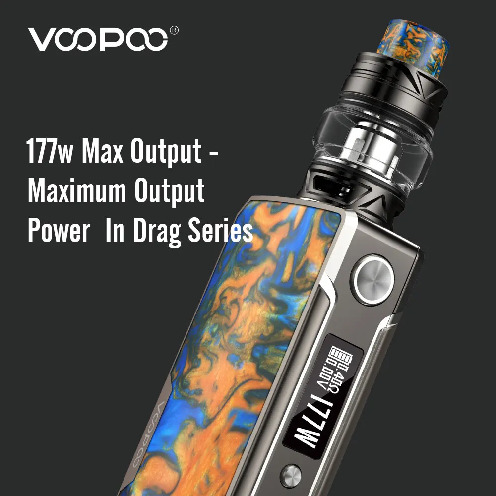 Online 177W VOOPOO DRAG 2 Platin Mod Vape Kit 5ml Uforce T2 Tank Vape Mods Elektronische Zigarette No18650 Batterie vaper Mod Verdampfer