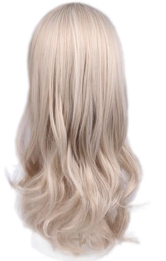 Mixed Blonde Wignee 2 тона длинные Омбре волосы средняя часть синтетический парик для женщин натуральный черный до розовый температура длинные поддельные волосы косплей парик - Цвет: Mixed Blonde