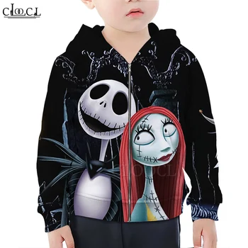 

CLOOCL Movie The Nightmare Before Christmast 3D Print Zipper Hoodie Boy Girl Children Hoodie Sweatshirt Harajuku Streetwear Tops