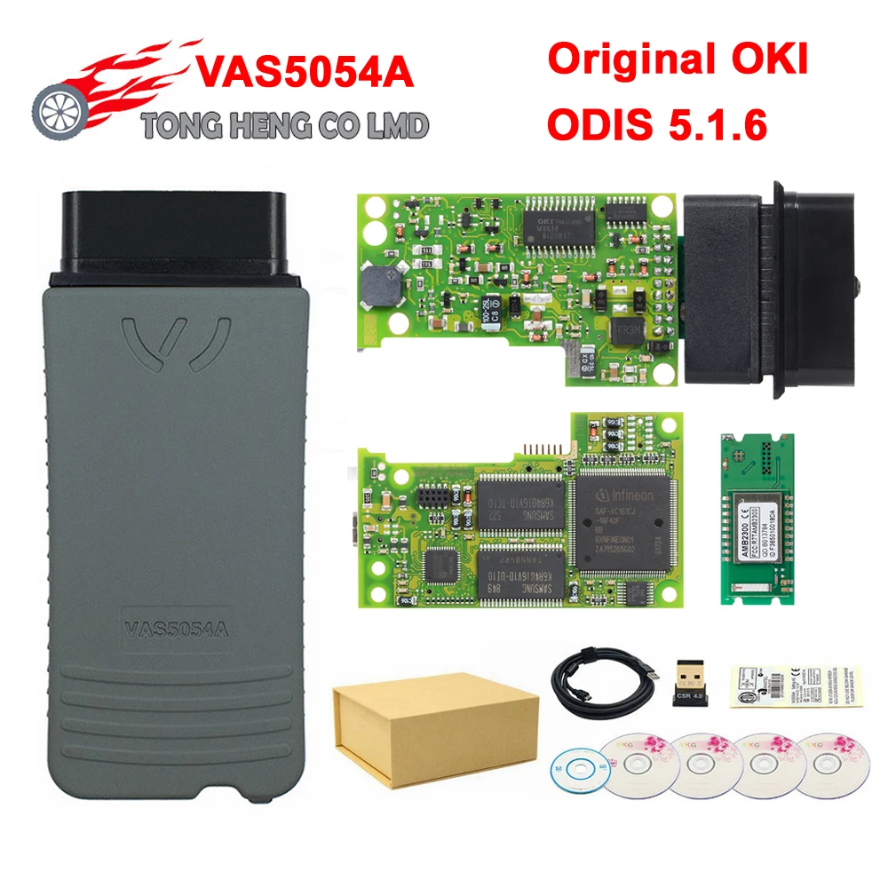 Лучший оригинальный чип VAS5054A OKI VAS5054 ODIS 5.1.6 генератор ключей VAS 5054A Bluetooth AMB2300 5054