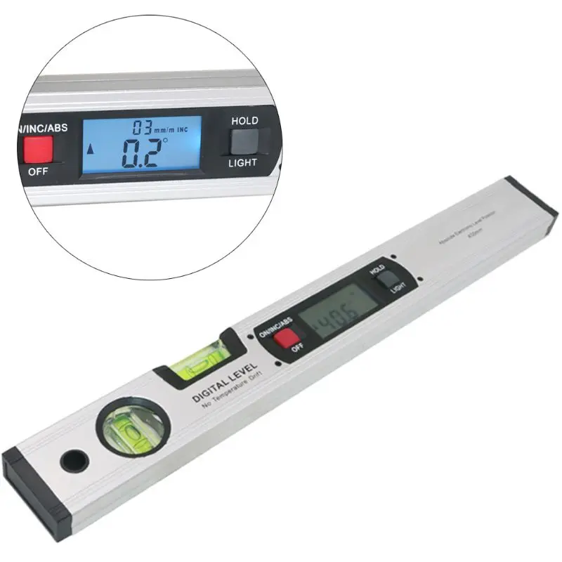 

Digital Angle Finder 360 Degree Electronic Protractor Inclinometer with / without Magnets Level Ruler Angle Tilt Test 400mm