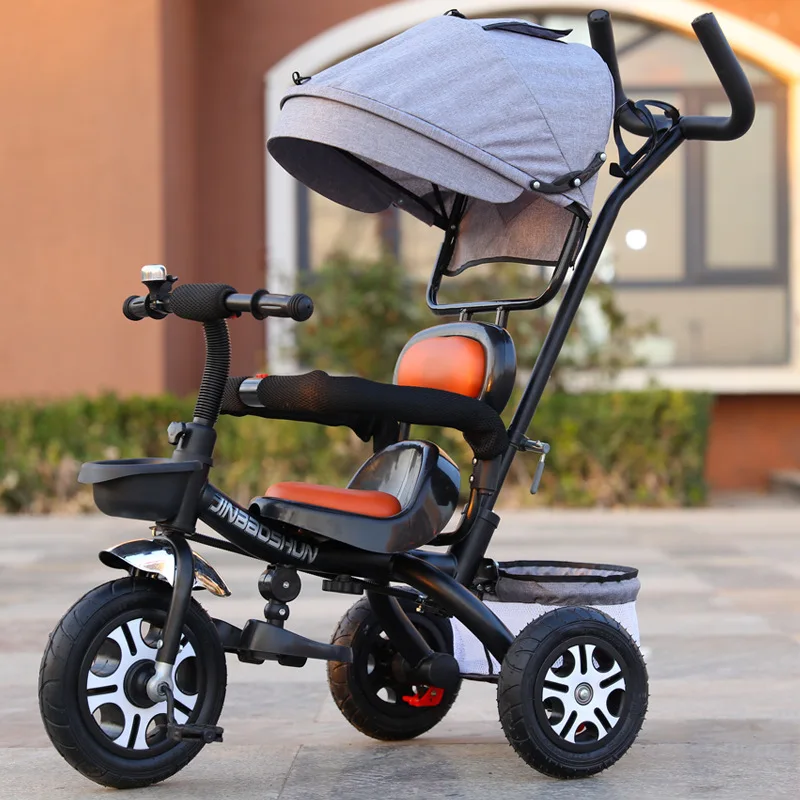 

Four-in-one children's tricycle full-pon baby trolley pedal shade multi-color bicycle multi-color optional