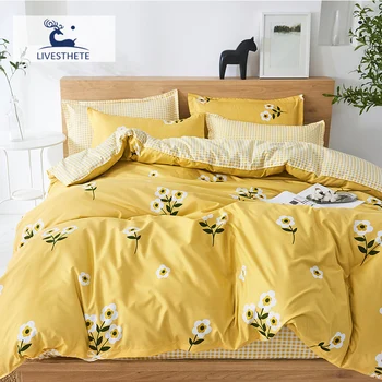 

Liv-Esthete Bedding Set Double Duvet Cover Set Home Decor Bedding Single Bed Queen King Bedclothes Flat Sheet Pillowcase Linen k