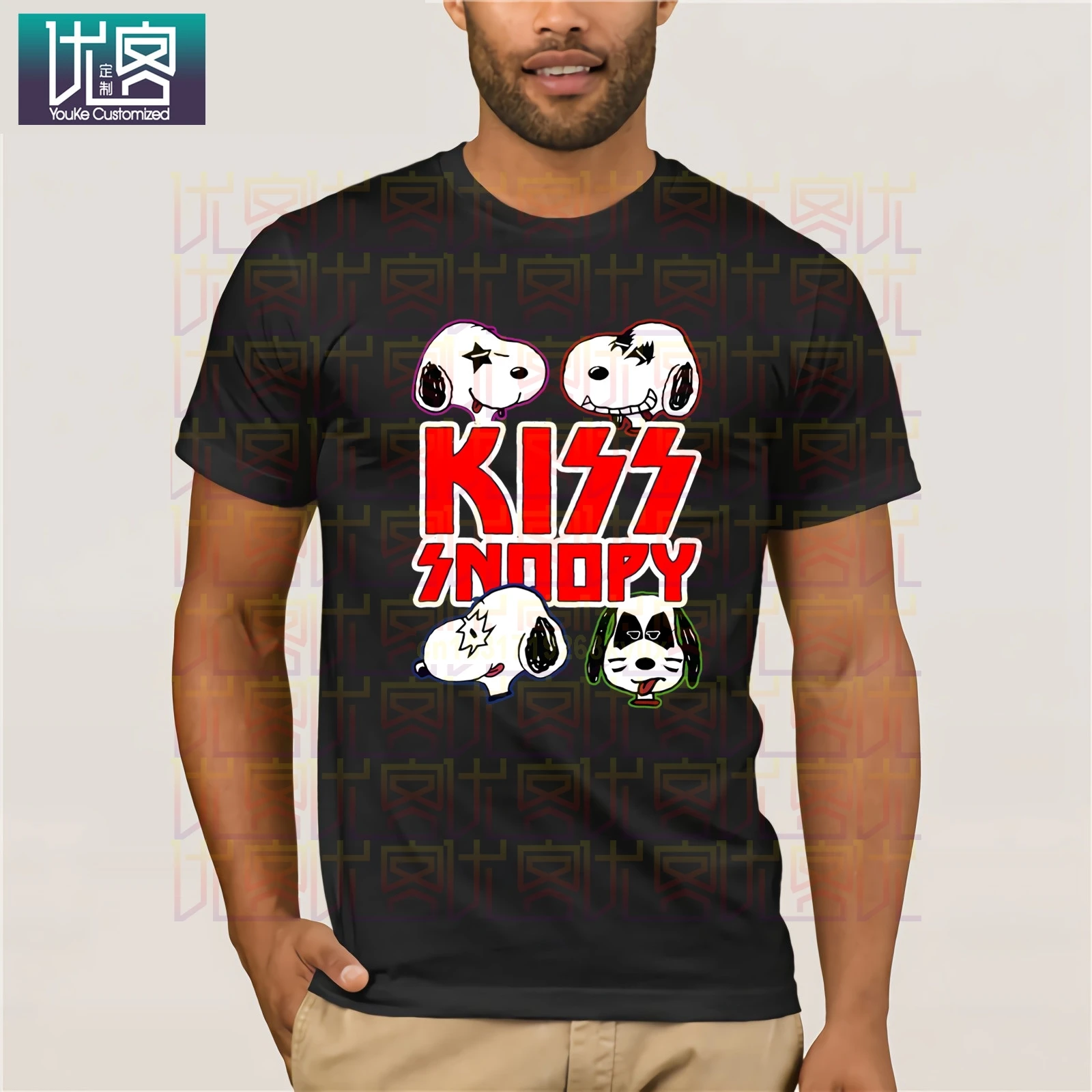 Kiss Band PEANUTS тяжелый металл арахис футболки 2019 летняя мужская футболка с коротким
