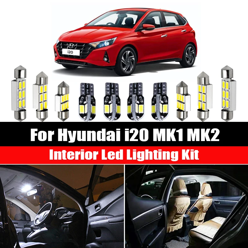 Для Hyundai i20 MK1 MK2 PB GB IB 2008-2019 Canbus автомобильная светодиодная купольная внутренняя