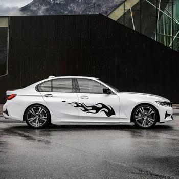 

2pcs Universal Car Styling Stickers Auto Both Side Body Personalized Creative Fire Sticker Vinyl Decal Car Accessories Products