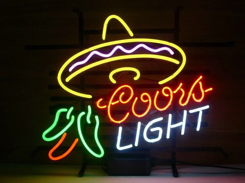Неоновые вывески подарок настоящее стекло светлое пиво coors Бар Паб Магазин вечерние стены комнаты окна рекламный дисплей неоновый свет - Испускаемый цвет: sign 4