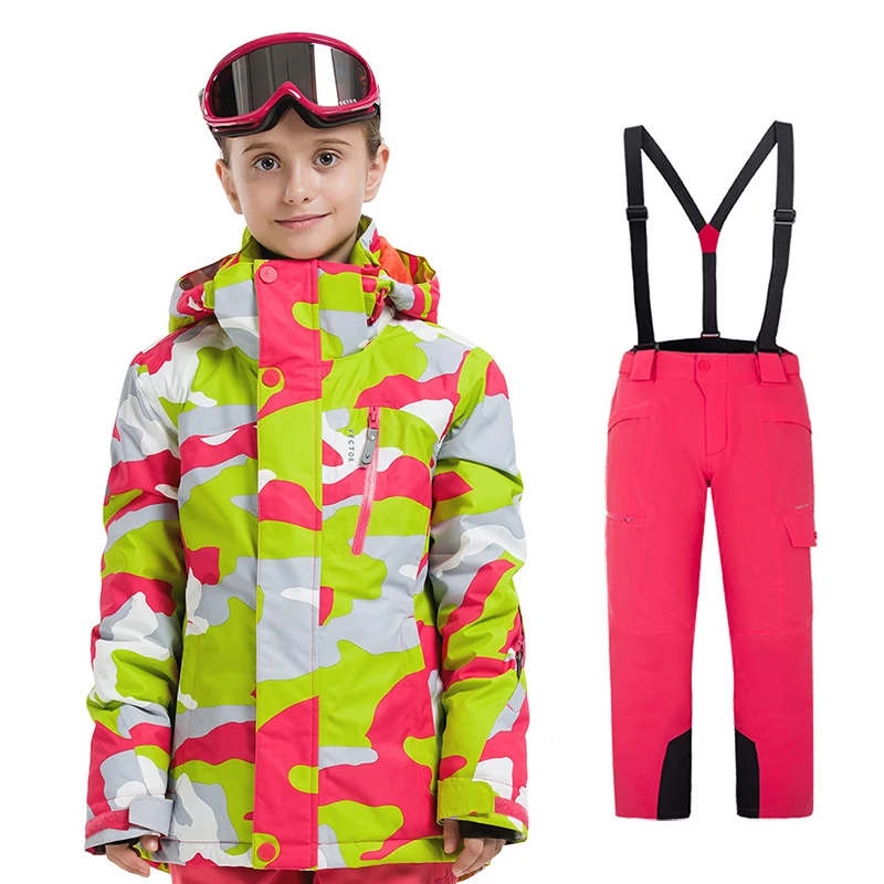 Детский лыжный костюм зимняя уличная куртка для сноуборда для мальчиков водонепроницаемый лыжный набор для девочек зимние штаны детская спортивная одежда теплая ветрозащитная