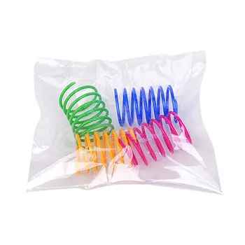 

4pcs plastic spring cat toy Colorful Coil Spiral Springs Pet Action Wide Durable Interactive Toy Pet Accessory