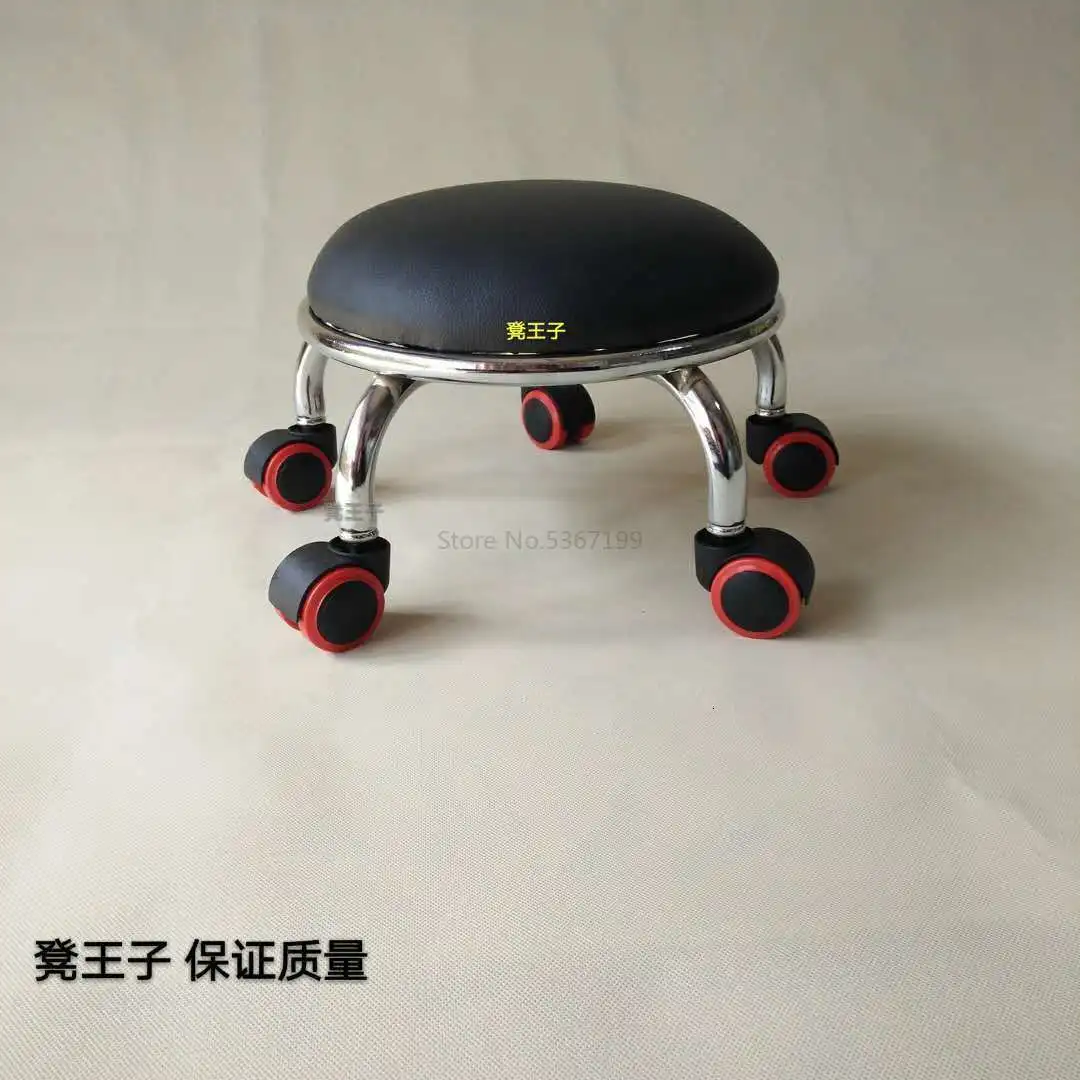 Pulley Stool Beauty Sewing Construction Stool Round Bench Stool with Doll Stool Child Toddler Stool Pulley Stool Squat Stool - Цвет: Темный хаки