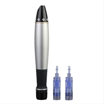 

Hot Sale Auto A1-C Mircroneedle Pen Anti Aging Scar Removal Skin Wired Electric Derma Stamp pen Free 2pcs 12pin Neelde Tips