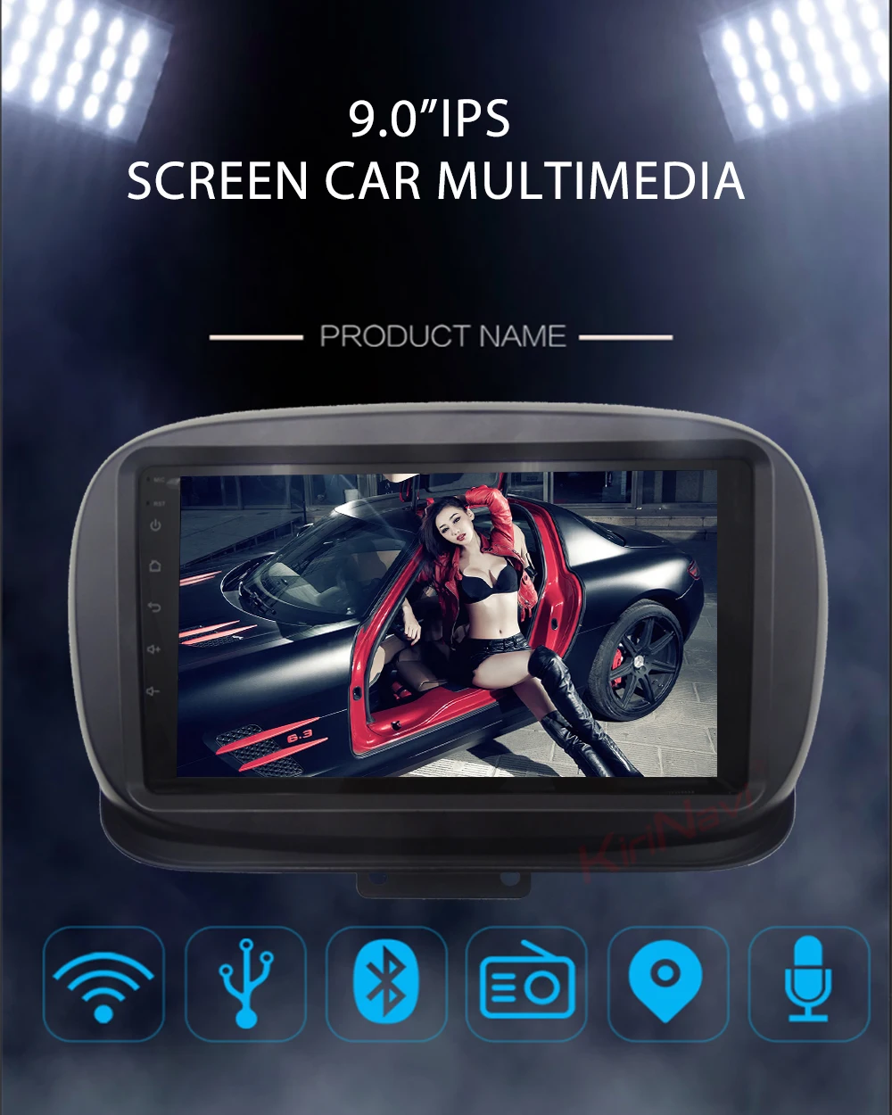 Kirinavi Android 9,0 4+ 64 GB/8 GB/core " мультимедийный автомобильный DVD плеер для Fiat 500X помощи при парковке головное устройство авто радио навигации gps