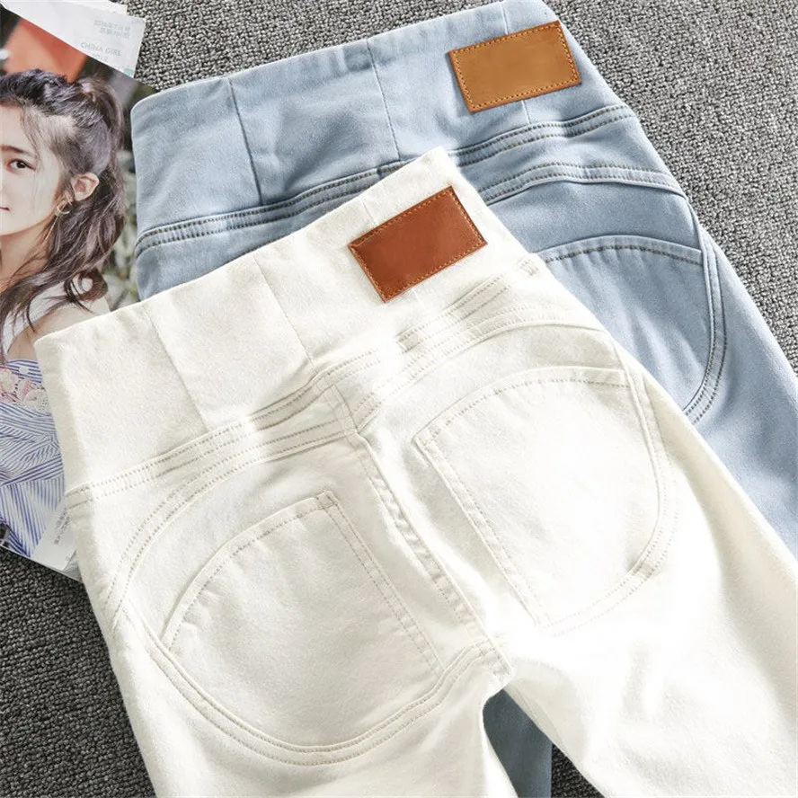 women's clothing stores Sexy Jeans High Waist Push Up Down Button Front  Zipper Shape Bottom Fashion Denim Pants Club Street  Pull Up Trousers ouc065 good american jeans