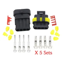 5 комплектов/комплект 4 Pin AMP 1,5 соединители водонепроницаемый электрический разъем провода DJ7041-1.5 разъем ксеноновой лампы Автомобильный разъем