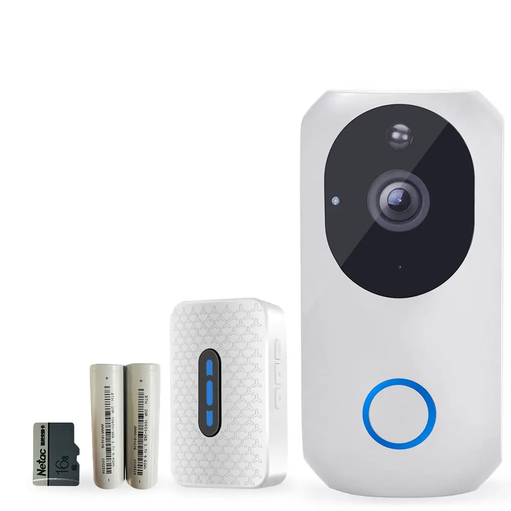 Многофункциональный 1080P высокой четкости Интеллектуальный wifi Визуальный дверной звонок с внутренним приемником Дин-Донг помощник домашней безопасности