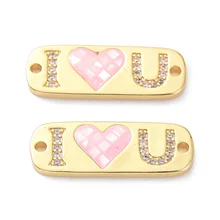 

5pcs Long-Lasting Plated Rectangle with Word Love Connector Charm for Bracelet Necklace DIY Handmade Jewelry Making
