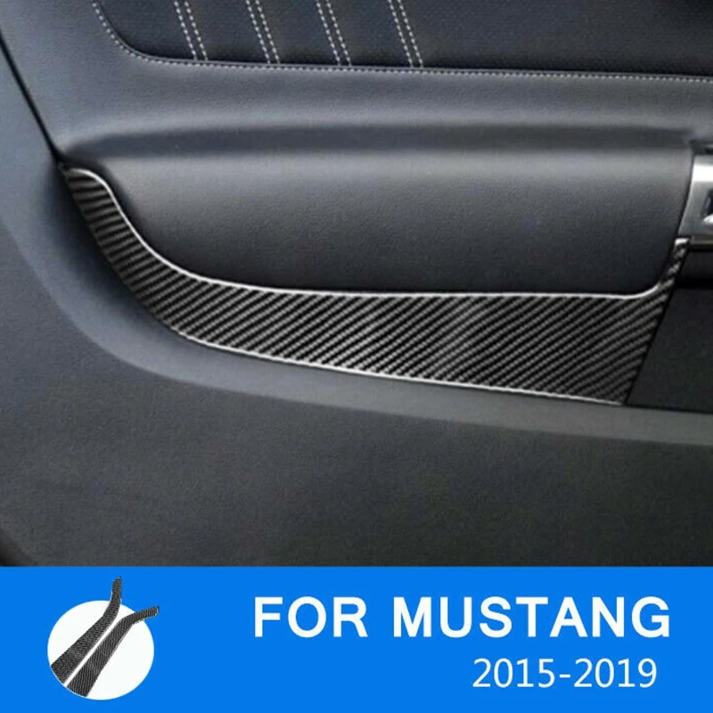 Для Ford Mustang- углеродное волокно передняя дверь автомобиля панель крышка наклейка отделка