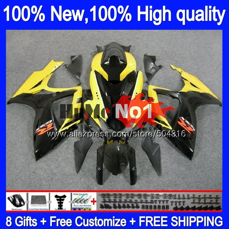 Корпус для SUZUKI GSX R600 GSX-R750 GSXR 600 750 CC 06 07 2006 2007 16MC. 63 GSXR-600 K6 GSXR600 GSXR750 06 07 Желтый обтекатель
