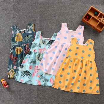 

Girls' dresses 2020 summer new sleeveless cotton children's princess dress baby beach dress