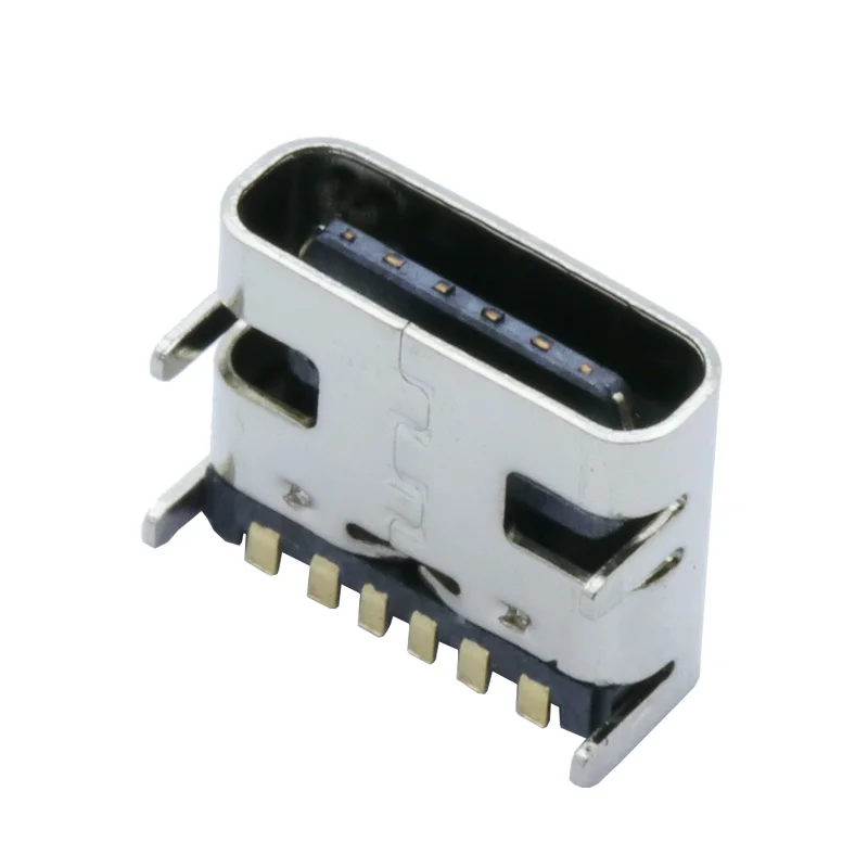 10 шт./лот USB Тип C 6 контактный разъем SMT 3. 0 Type женское размещение SMD DIP для печатной